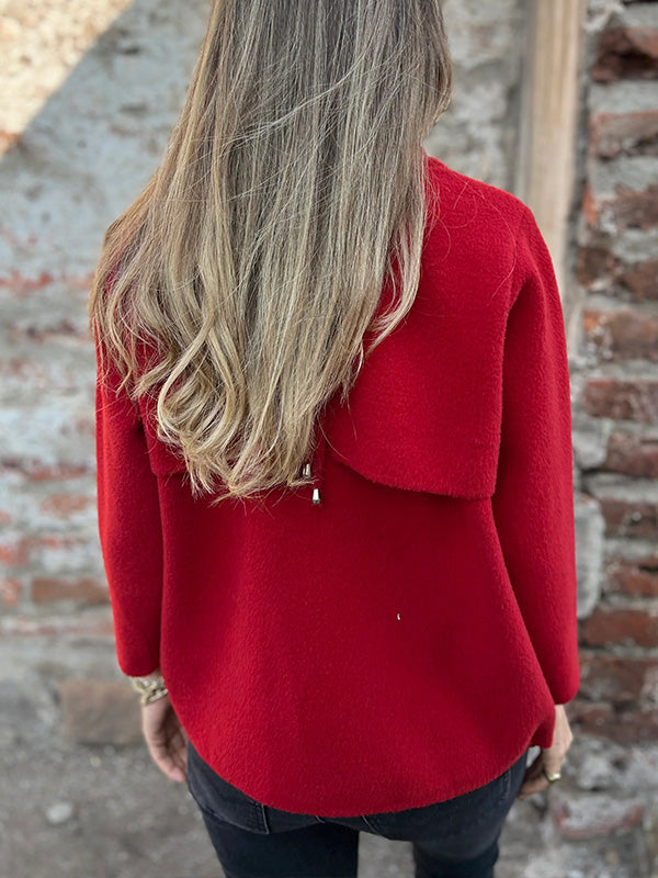 Casual Zipper Drawstring Jacket
