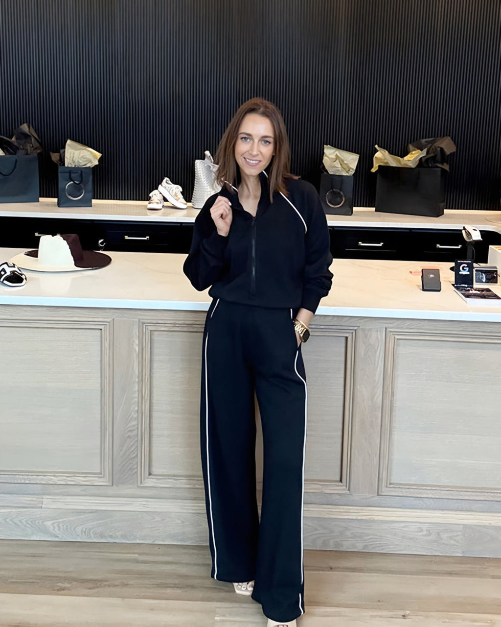 Everyday Pique Half-Zip Jumpsuit