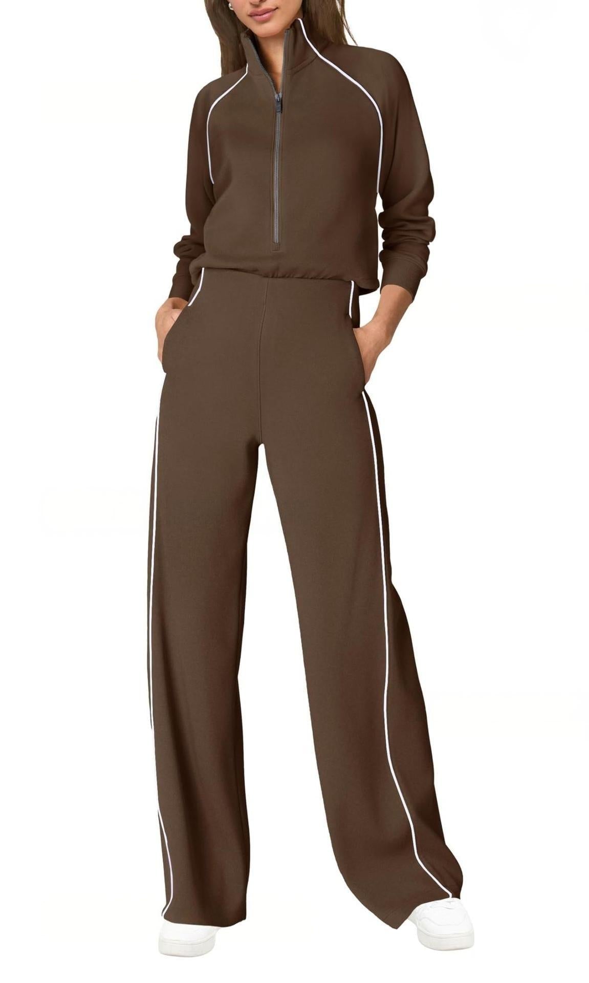 Everyday Pique Half-Zip Jumpsuit
