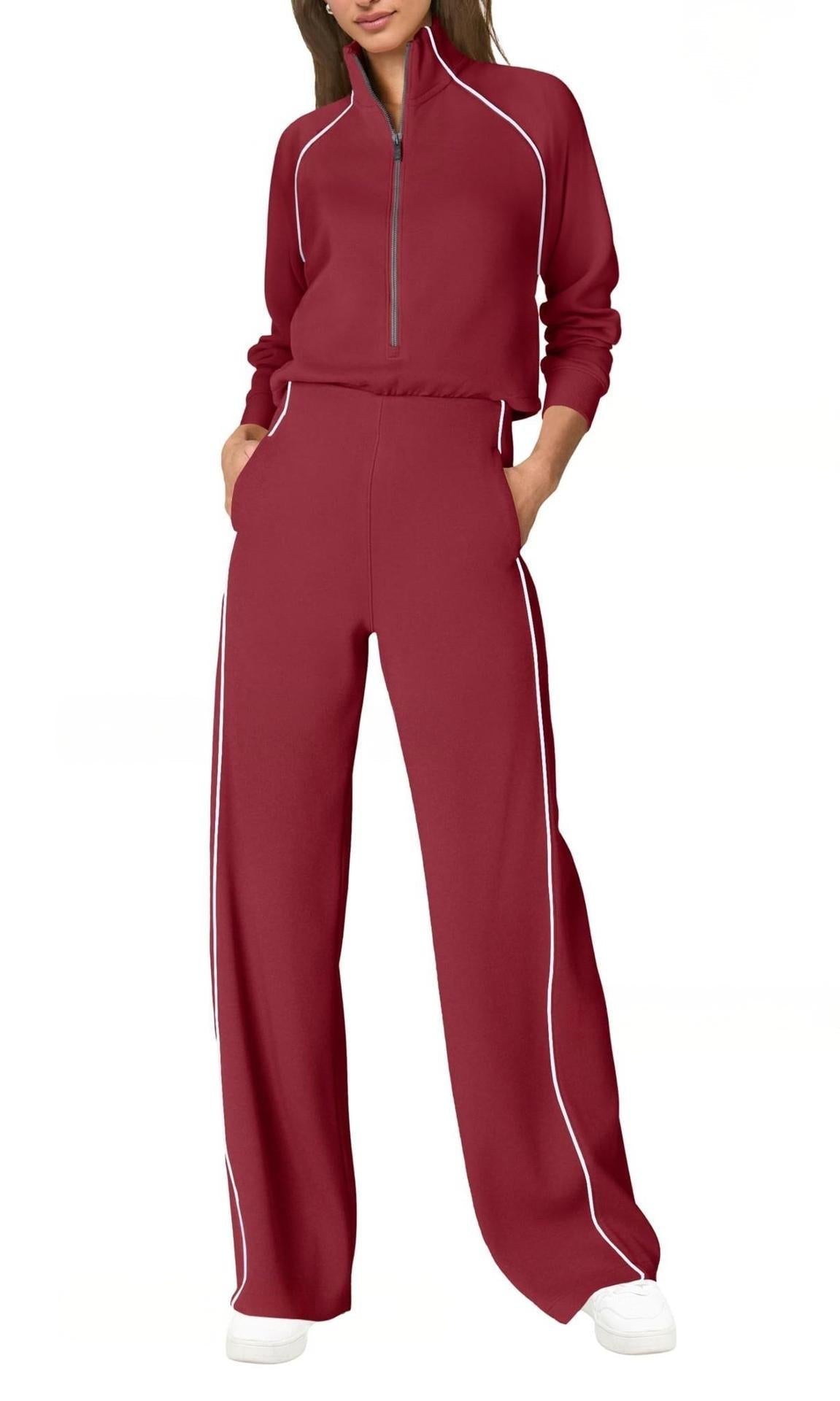 Everyday Pique Half-Zip Jumpsuit