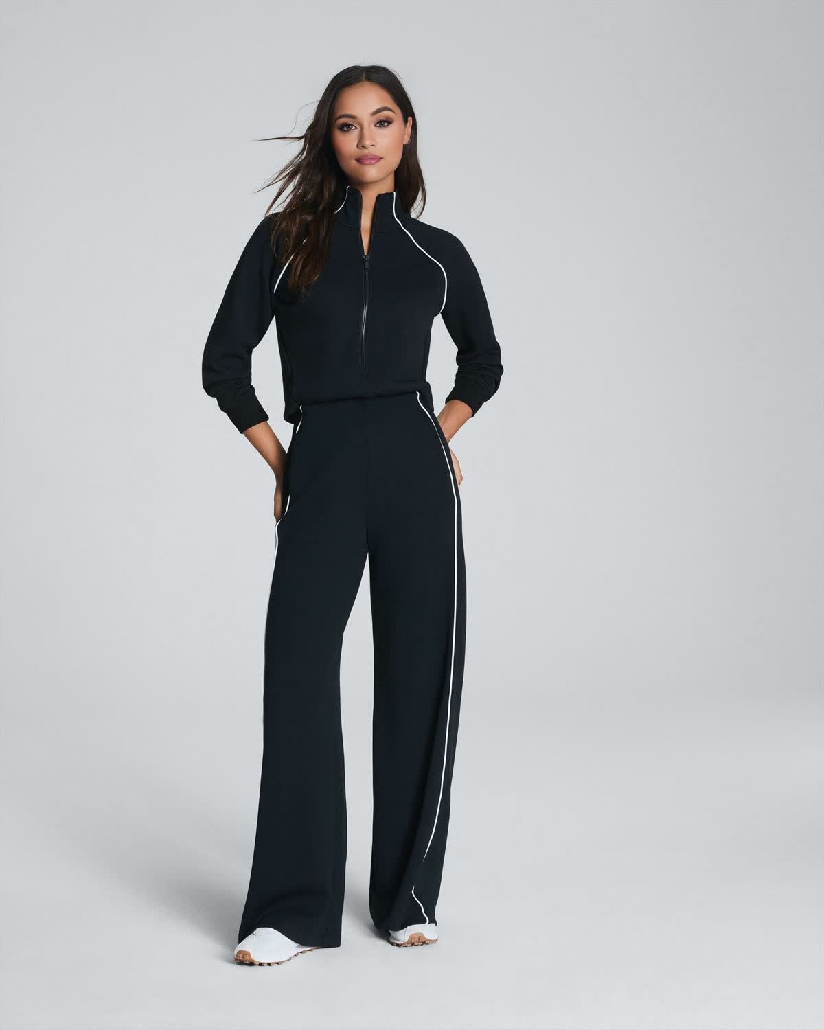 Everyday Pique Half-Zip Jumpsuit